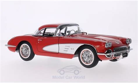 Modellautos Chevrolet Corvette C1 1 18 AUTOart C1 Rot Weiss 1958