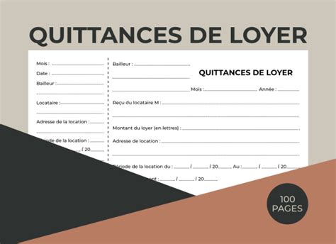 Buy Quittances De Loyer Carnet Souche De Feuillets Carnet