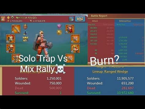 Lords Mobile Solo Trap And Rally Trap Vs Mix Rallies Igg