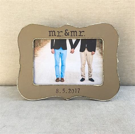 Mr Mr Gay Wedding Gift Engagement Gift Personalized Picture Frame Gift Same Sex Marriage Gay
