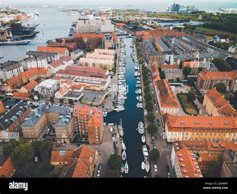 Christianshavn Canal in Copenhagen, Denmark by Drone Stock Photo - Alamy