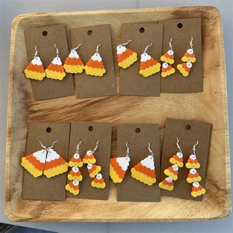 Candy Corn Perler Bead Earrings Halloween Earrings Candy Corn Earrings Etsy