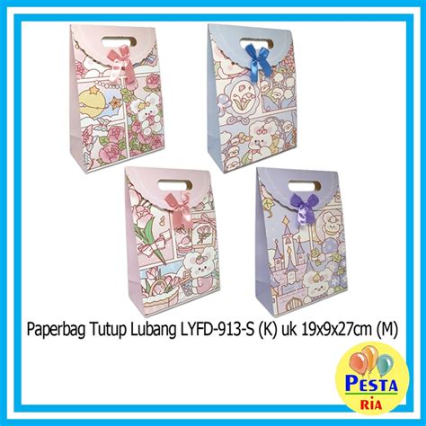 Jual Murah Pcs Paperbag Pita Tutup Fancy Uk M Paperbag Pita