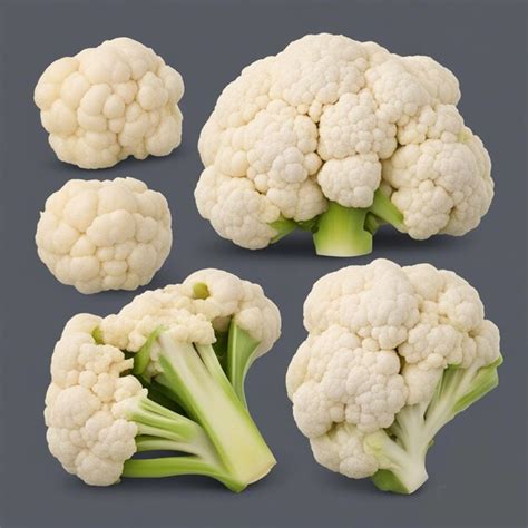 Premium Ai Image Fresh Piece Of Cauliflower Isolated On White