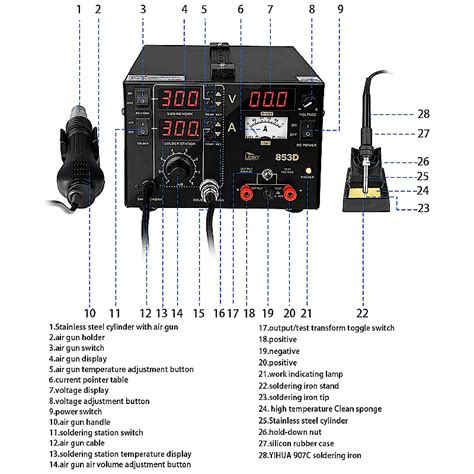 Hot Air SMD Soldering And Desoldering Station With Power Supply V
