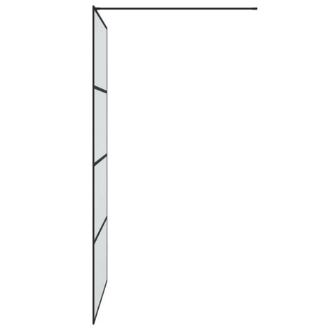 Pregrada za tuš crna 115 x 195 cm s mutnim staklom ESG NOVO