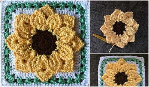 Crocodile Stitch Afghan Block - Dahlia - Simple Crochet Ideas