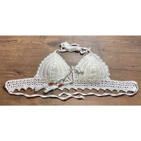 บราถก บราไหมพรม มฟองนำเสรมอก ชดวายนำ ไหมพรม เสอใสเทยวทะเล crochet bikini Shopee