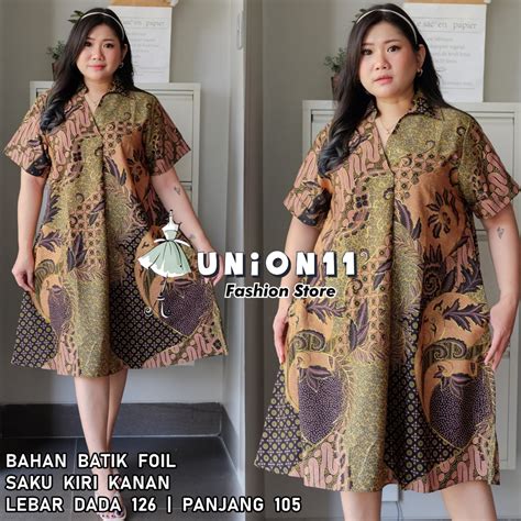 Jual UNION11 DRESS BATIK JUMBO WANITA DRESS JUMBO WANITA LD 126