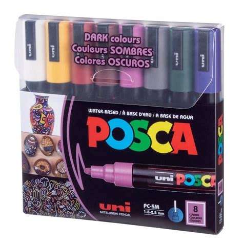 Posca Pc M Medium Dark Color Paint Marker Set Color