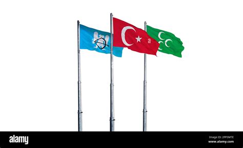 Ottoman Empire Flag Seljuk State Flag Turkish Republic Flag Stock