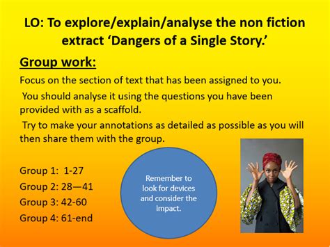 Dangers Of A Single Story Igcse Teaching Resources