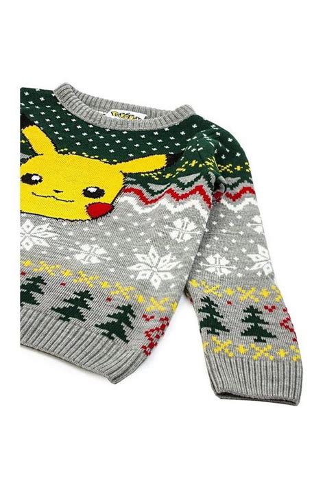 Jumpers And Cardigans Pikachu Knitted Christmas Jumper Pokemon