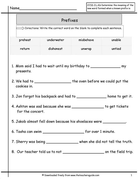 Teaching Prefixes Worksheets Printable Worksheets And Activities For