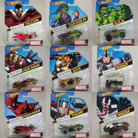 Jual Hotwheels Hot Wheels Character Cars Marvel Iron Man Thor Falcon Falkon Hulk Spider Man