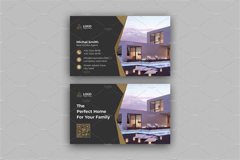 Real Estate Business Card | Illustrator Templates ~ Creative Market