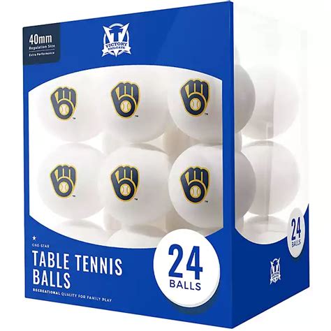 Victory Tailgate Milwaukee Brewers Table Tennis Balls 24 Pack Academy