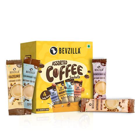 50% Off : Bevzilla 60 Instant Coffee Powder Sachets At Rs.225/- Only