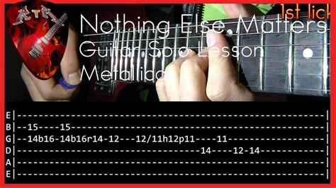 Nothing Else Matters Guitar Solo Lesson Metallica With Tabs Youtube