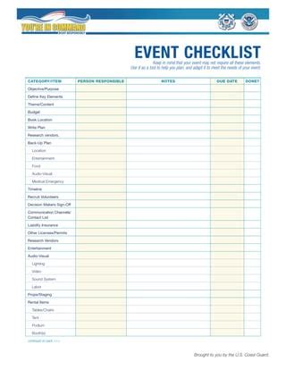 Event checklist | PDF