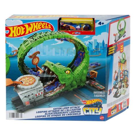 Jual Hot Wheels Track Set With 1 Car Gator Crocodile Loop Pizza Place Kota Tangerang