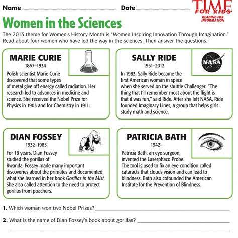 Pin By Eve Noel Sknow On Phenomenal Woman 8th Grade History History Worksheets Women In History