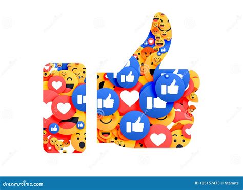 Thumb Up Emoji Isolated On White Background Emoticon Giving Likes 3d Rendering Royalty Free