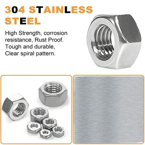 278pcs 304 Stainless Steel Outer Hexagon Nuts M2 M2 5 M3 M4 M5 M6 M8