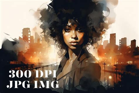 Sultry Black Woman In The City Graphic By Whimsy Girl Creative