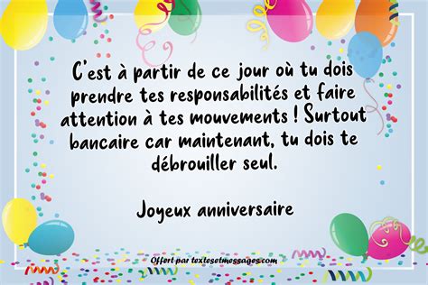 🤡🎈texte Et Message Danniversaire Drôle Humoristique 18 Ans