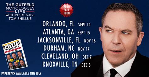 Gutfeld Monologues Live 2019 Fall Tour Dates Announced | Greg Gutfeld