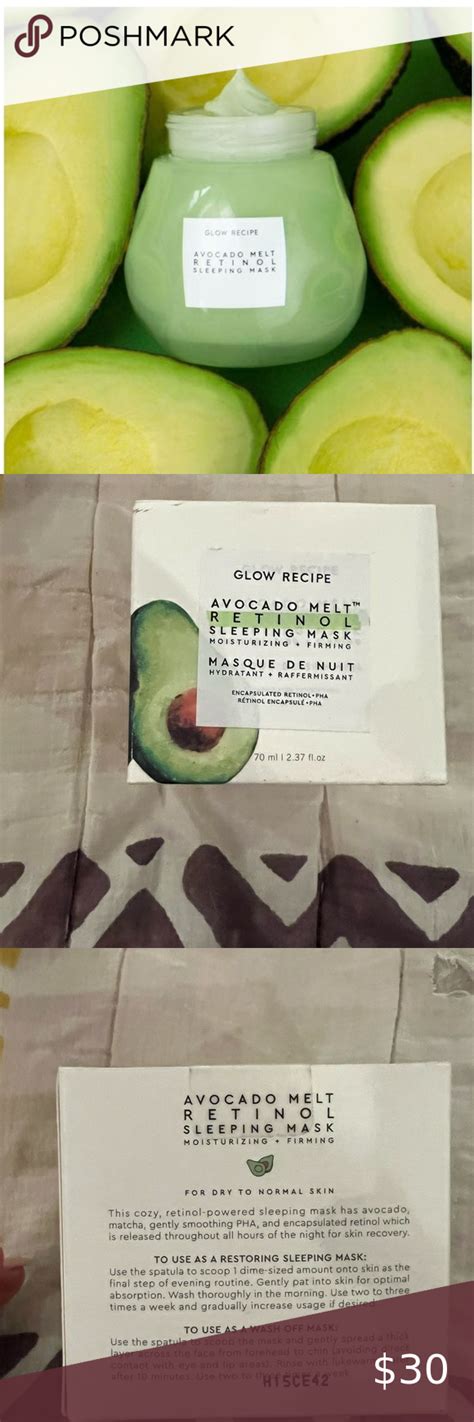 GLOW RECIPE avocado melt sleeping mask 70ml Face Mask Brands, Recipe 30, Skin Care Mask, Evening ...