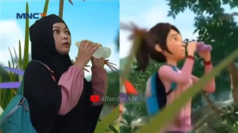 Upin Ipin Ikut Kak Ros Mencari Elang Merah Di Hutan Tiru Aksi Upin