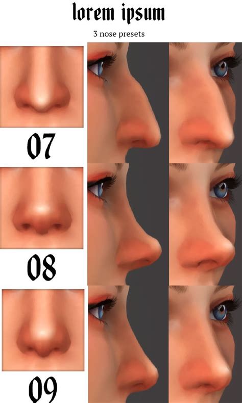 Lorem Ipsum Nose Presets Evoxyr Sims 4 Cc Makeup Sims 4 Cc Eyes