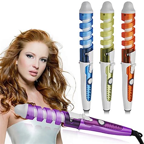 Professional Spiral Curler Electrical Ceramic Iron Hair Magic Curling Wand Tool In Curling Irons