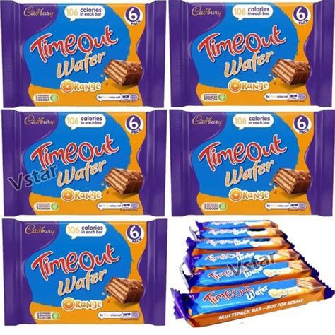 CADBURY TIME OUT Wafer Orange Chocolate Bar 6 Pack 121g £12.99 - PicClick UK