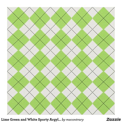 Lime Green And White Sporty Argyle Print Fabric Create Fabrics Eco