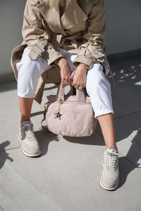 SKS Nude Kadın Deri Sneaker Shoemol Ayakkabı Çanta