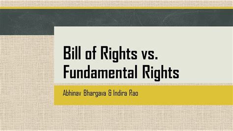 Bill Of Rights Vs Fundamental Rights Upsc Ias Mains Comparison Of