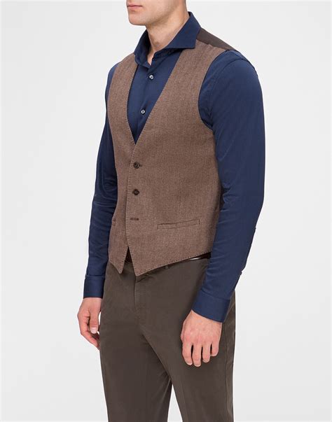 Мужской коричневый шерстяной жилет Lubiam S95078/05 1470 — Charisma