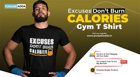 Hustle Gear Excuses Dont Burn Calories Gym T Shirt — Punjabi Adda