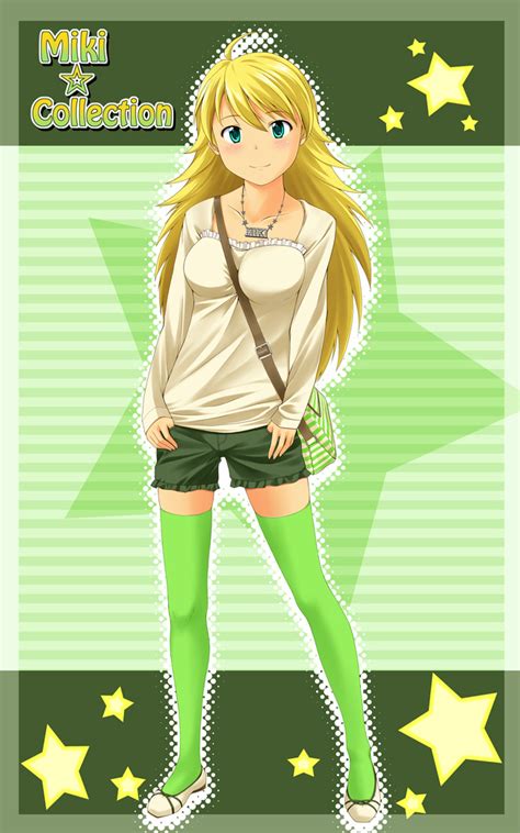 Safebooru Between Breasts Blonde Hair Breasts Green Eyes Hoshii Miki Idolmaster Long Hair