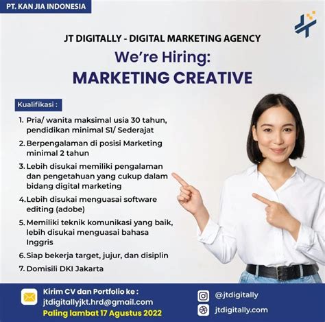 Lowongan Kerja Marketing Creative Di PT KAN JIA Indonesia Nugasin