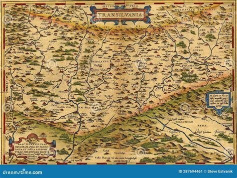 Antique Map of Transylvania, Romania Stock Image - Image of domain ...