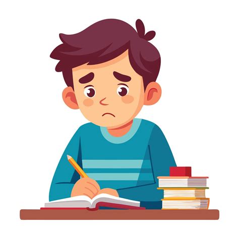 Stressed Student Struggling with Homework and Studying at Desk 56880686