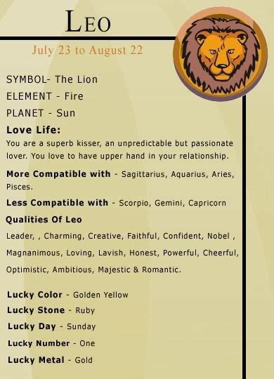 Zodiac Sign Leo Lucky Numbers - Spacotin