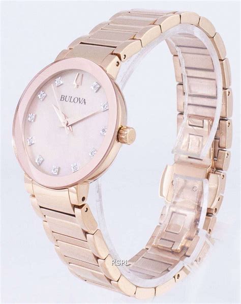 Reloj Bulova Moderno P Diamantes Acentos Cuarzo Mujer