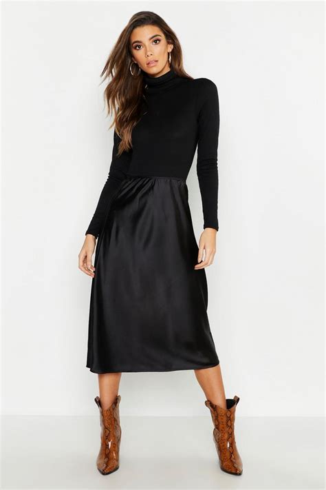 Satin Bias Cut Slip Midi Skirt Boohoo Uk