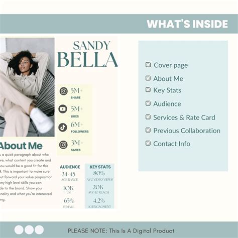 Media Kit Canva Template Influencer Rate Card Social Media Kit For