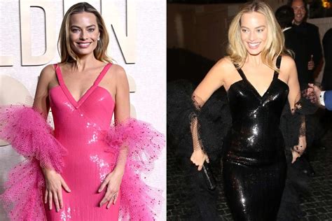 Margot Robbie Wears Black Version Of Pink Barbie Inspired Armani Gown